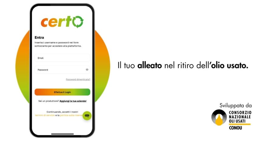 Rinnovabili • conou Certo app mineral oil collection streamlines waste pickups