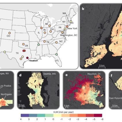 Rinnovabili • US cities are sinking: Houston leads with 10 mm drop per year