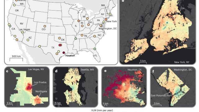 Rinnovabili • US cities are sinking: Houston leads with 10 mm drop per year