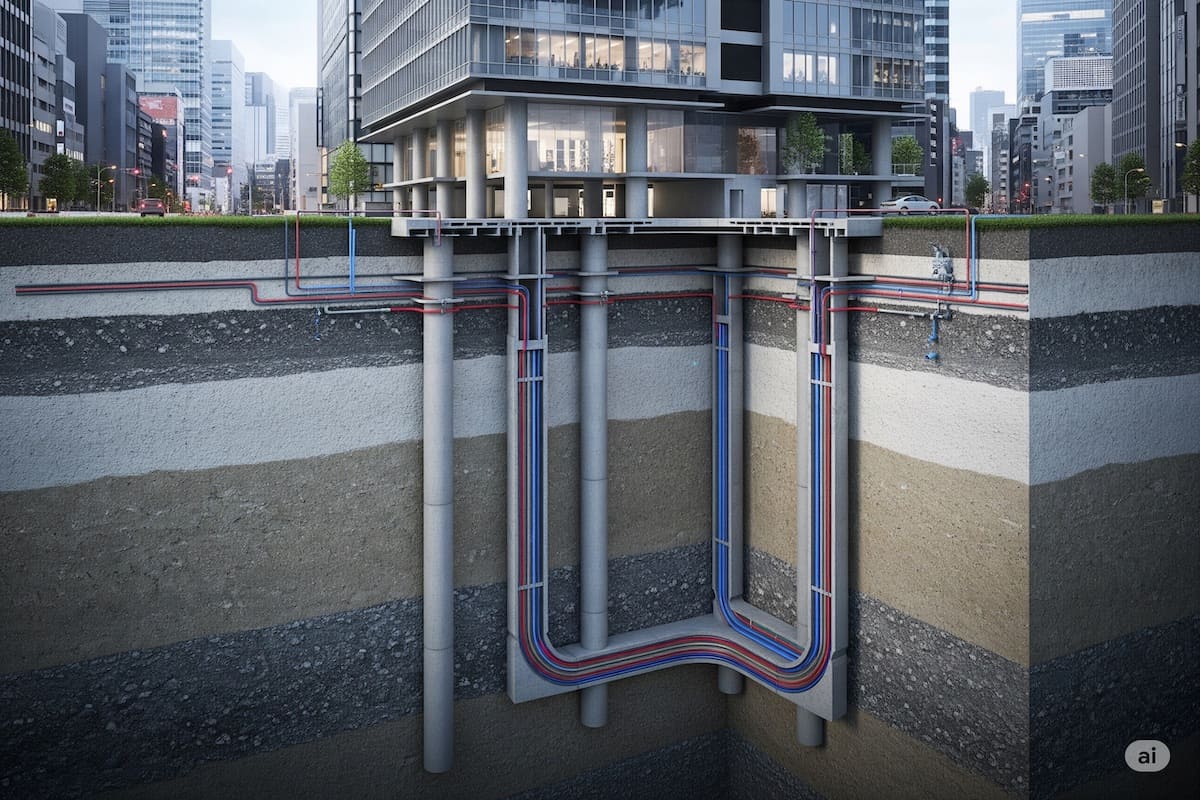 Rinnovabili • Energy piles, Japan’s solution for urban geothermal in clay soils