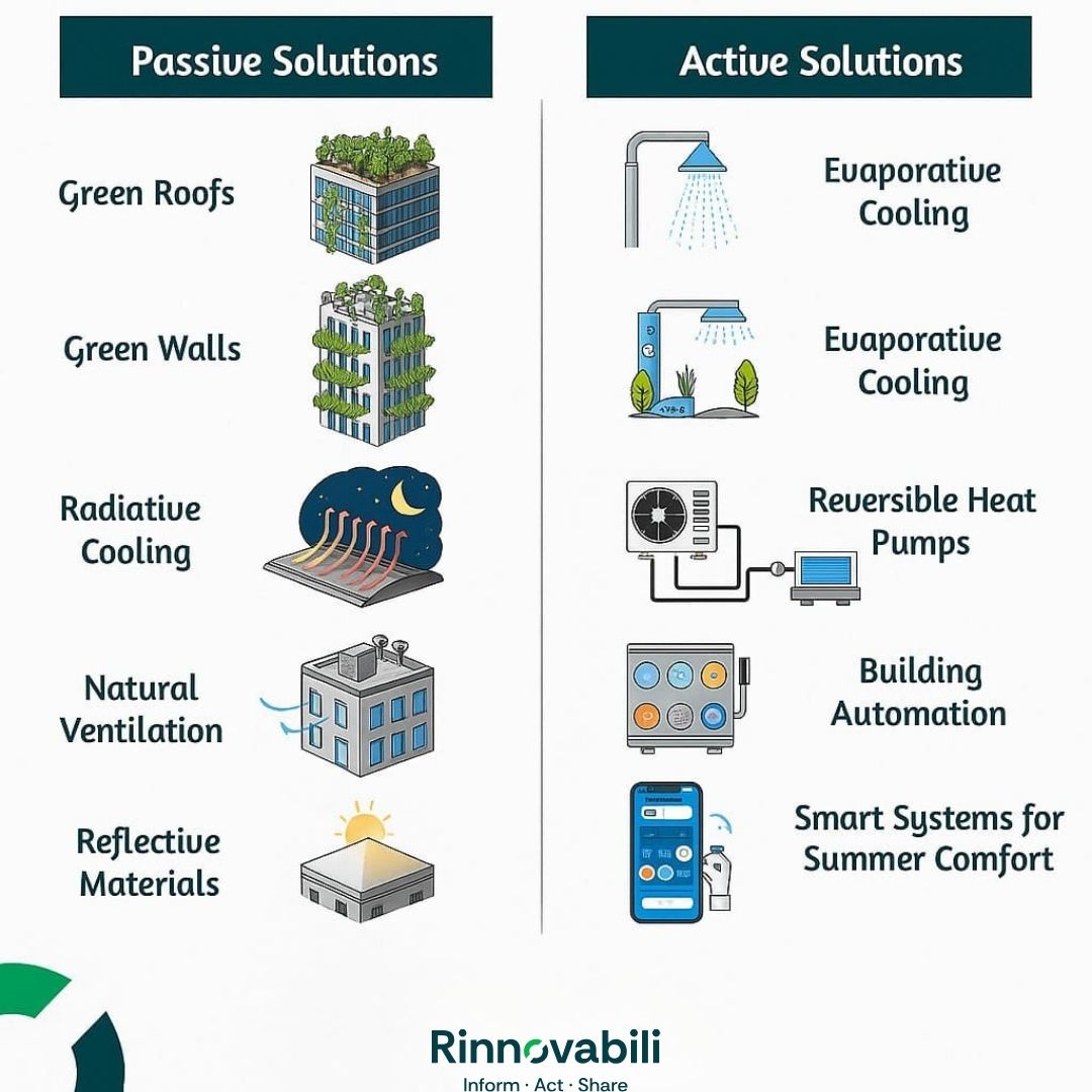 Urban cooling: passive and active solutions for sustainable cities