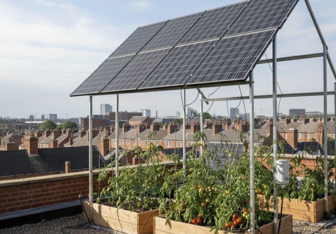Rooftop agrivoltaics for tomatoes and green hydrogen